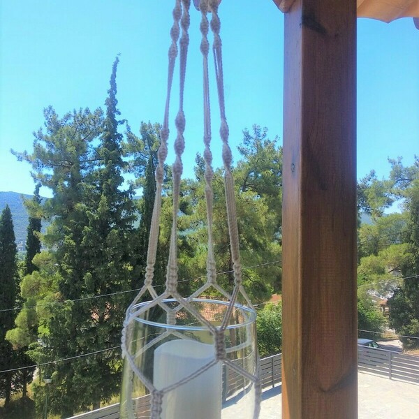 Κρεμαστό Makrame m2 - διακόσμηση, διακόσμηση κήπου, διακόσμηση βεράντας, διακόσμηση σαλονιού