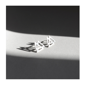 Bâiasa studs┃Ασήμι 925 Χειροποίητα σκουλαρίκια - ασήμι, γεωμετρικά σχέδια, καρφωτά, μικρά - 4