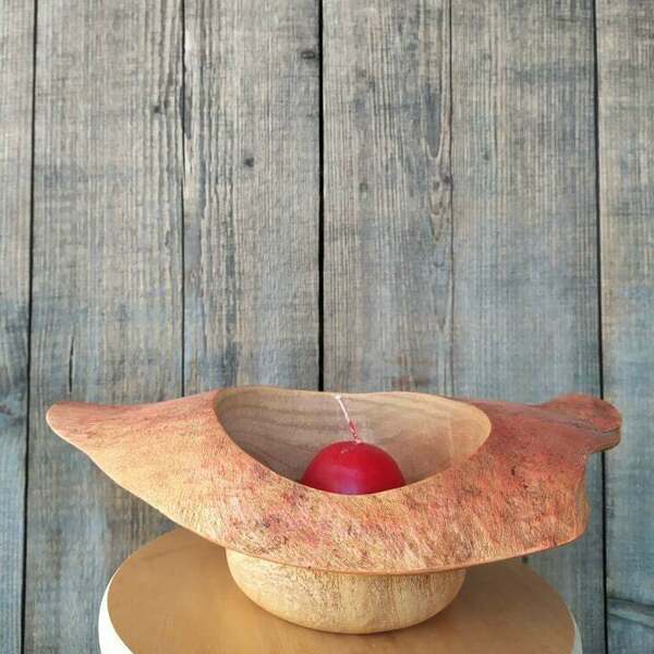 Κηροπήγιο η Διακοσμητικό στον Ξυλότορνο, από Ρίζα Κουτσουπιάς [28Χ8,5εκ.] - χειροποίητα, ρεσώ & κηροπήγια, ξύλινα διακοσμητικά - 2