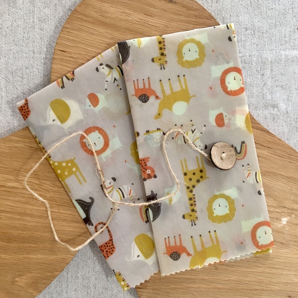 Κερομάντηλο- Beeswax Wrap Kid Σετ 2 τμχ - ύφασμα, οργάνωση & αποθήκευση, δώρα για παιδιά, μελισσοκέρι - 2