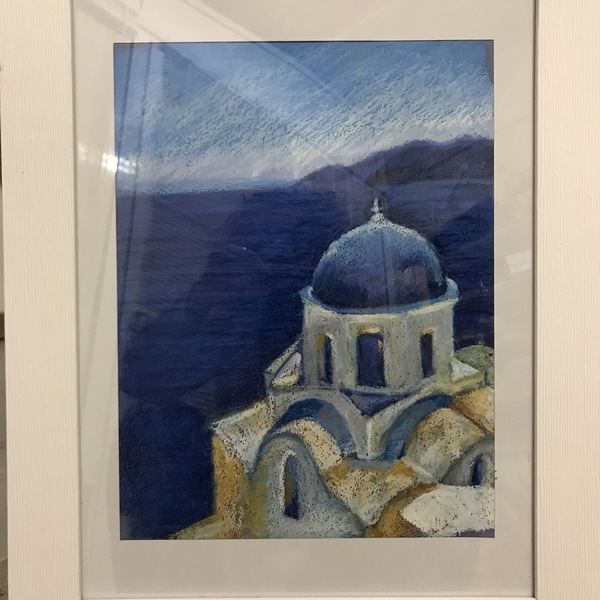 ‘’Σαντορίνη’’ - χαρτί, πίνακες ζωγραφικής, πίνακες με τοπίο