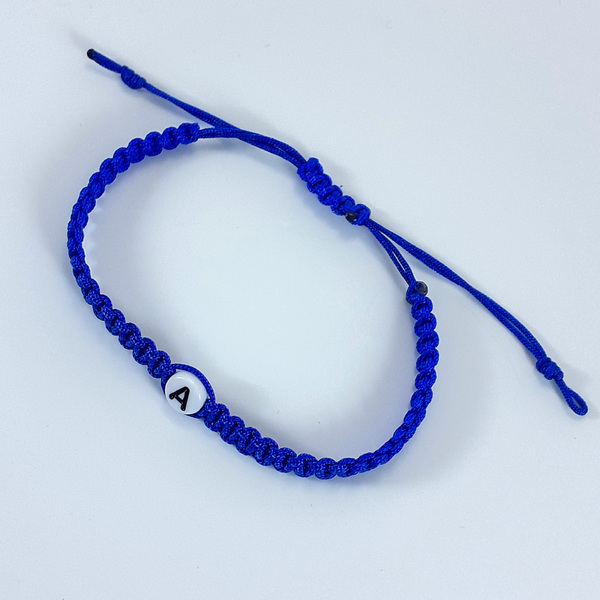 Βραχιόλι μακραμε με γράμμα/ Bracelet macrame with a letter - όνομα - μονόγραμμα, μακραμέ, κορδόνια, χεριού, αυξομειούμενα - 2