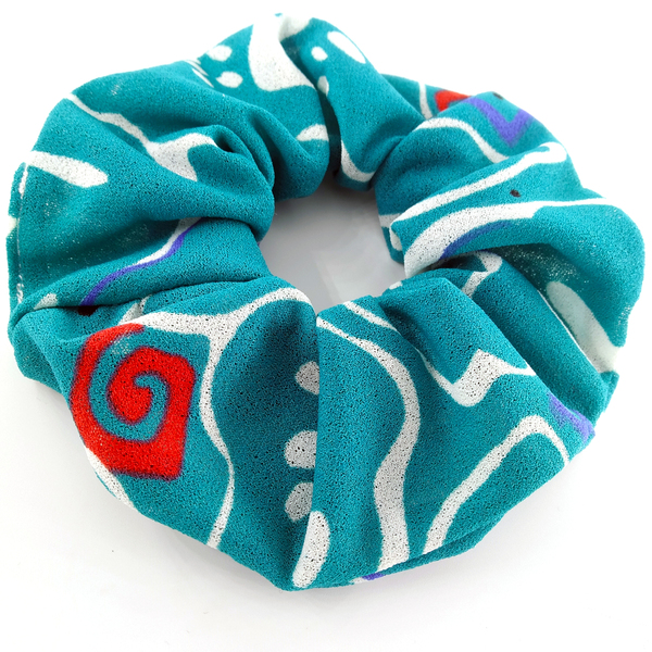 Scrunchie Summer - ύφασμα, λαστιχάκια μαλλιών - 2