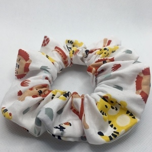 Υφασμάτινο λαστιχάκι scrunchie με safari animals - statement, ύφασμα, κορίτσι, λαστιχάκια μαλλιών - 5