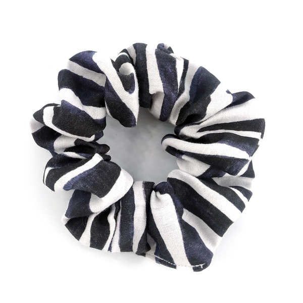 Scrunchie Zebra - ύφασμα, βαμβάκι, animal print, λαστιχάκια μαλλιών