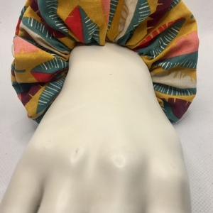 Υφασμάτινο λαστιχάκι scrunchie tropical leafs - ύφασμα, κορίτσι, λαστιχάκια μαλλιών - 3