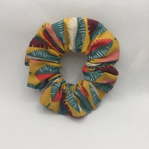 Υφασμάτινο λαστιχάκι scrunchie tropical leafs - ύφασμα, κορίτσι, λαστιχάκια μαλλιών - 4