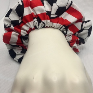Υφασμάtινο λαστιχάκι scrunchie αθλητική ομάδα κόκκινο - ύφασμα, μαλλιά, λαστιχάκια μαλλιών - 4