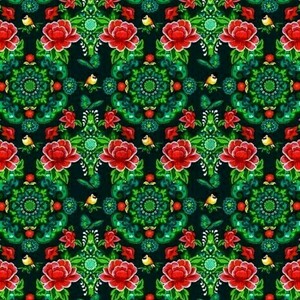 229.Μάσκα Boho Floral-Green-Βαμβακερή-πολλαπλών χρήσεων-No229 LW Floral Green. - βαμβάκι, φλοράλ, μάσκες προσώπου - 5