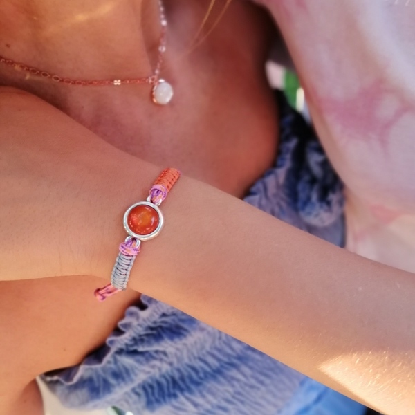 βραχιόλι μακραμέ με ιριδίζον polaris - μακραμέ, boho, χεριού, αυξομειούμενα, φθηνά - 3