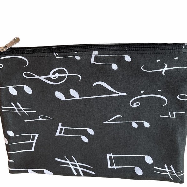 Υφασμάτινο τσαντάκι/νεσεσέρ νότες - ύφασμα, κλειδί, τσαντάκια, καλλυντικών