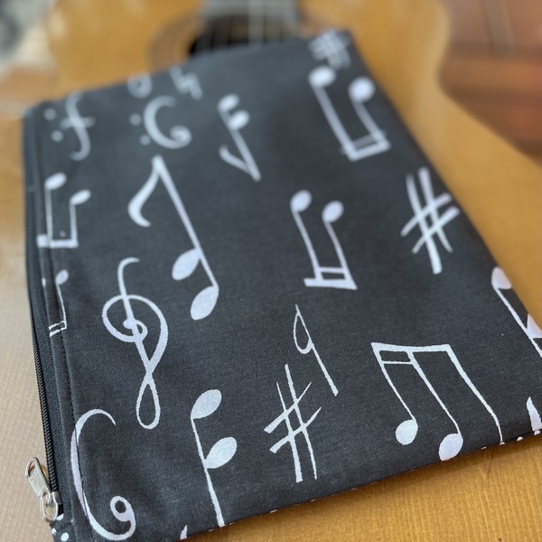 Υφασμάτινο τσαντάκι/νεσεσέρ νότες - ύφασμα, κλειδί, τσαντάκια, καλλυντικών - 2