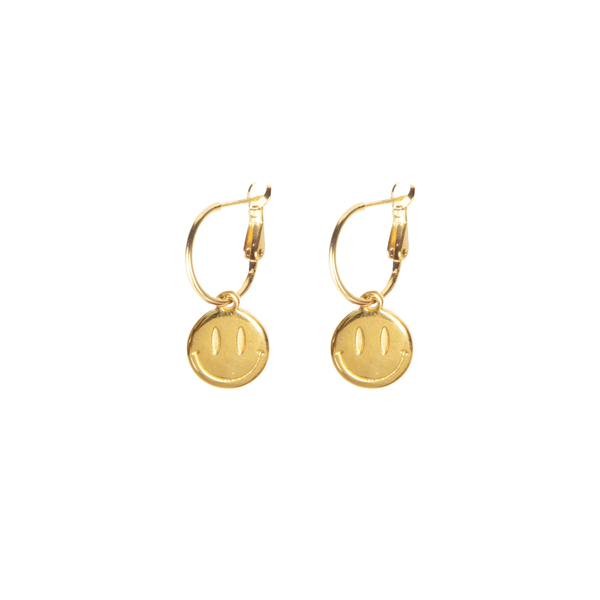 Σκουλαρίκια Κρίκοι "Smile" - επιχρυσωμένα, ορείχαλκος, κρίκοι, μικρά