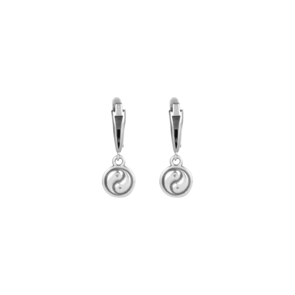 Σκουλαρίκια Κρικάκια "Peace" - ορείχαλκος, επάργυρα, κρίκοι, μικρά, boho