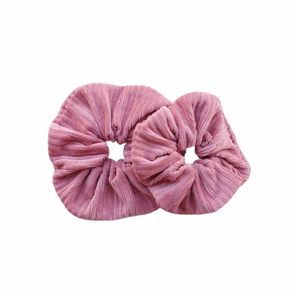 Scrunchie/ Λαστιχάκι μαλλιών 'fluffy ρουμπινί' - 1 τεμ. (medium μέγεθος) - ύφασμα, βελούδο, για τα μαλλιά, λαστιχάκια μαλλιών - 4