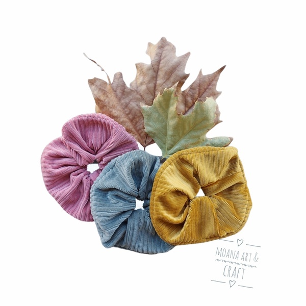 Scrunchie/ Λαστιχάκι μαλλιών 'fluffy μαύρο' - 1 τεμ. (medium μέγεθος) - ύφασμα, βελούδο, για τα μαλλιά, λαστιχάκια μαλλιών - 5