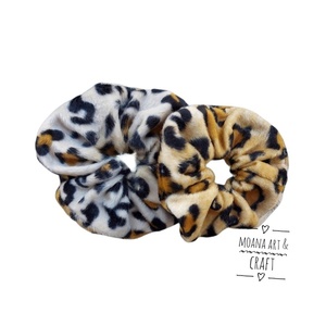 1 medium scrunchie Λαστιχάκι μαλλιών animal print - ύφασμα, βελούδο, για τα μαλλιά, λαστιχάκια μαλλιών - 4