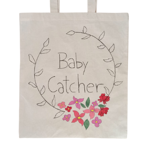 σετ δώρου 2 τεμαχίων για τη μαία ή τη γυναικολόγο baby catcher - ζωγραφισμένα στο χέρι, πίνακες & κάδρα, ώμου, δώρο για γιατρό, σετ δώρου - 3