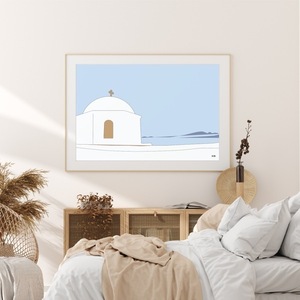 ArtPrint | Σαντορίνη -Τρούλος| 29,7*42 ψηφιακό αρχείο Α3| Εκτυπώσιμη αφίσα | παλ αποχρώσεις - πίνακες & κάδρα, διακόσμηση, αφίσες - 2