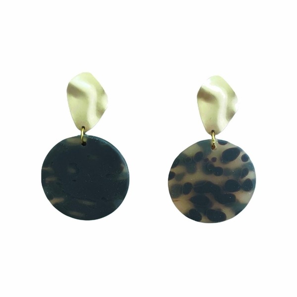 POINT - animal print, μικρά, ατσάλι, κρεμαστά, καρφάκι