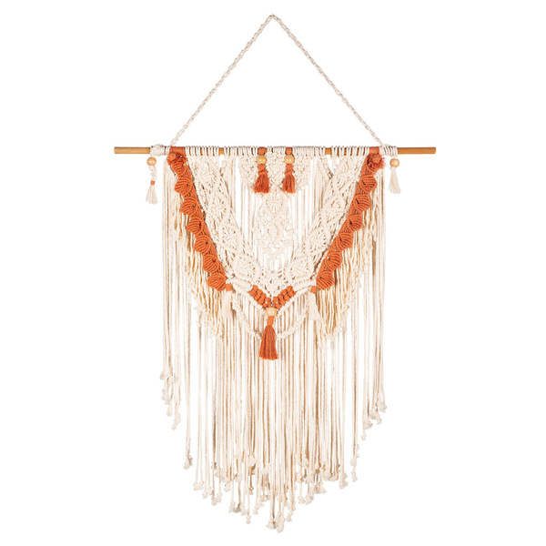 Macrame Boho Wall Design - Καφέ αποχρώσεις - μήκος μακραμέ 80 εκ - μακραμέ, διακοσμητικά, γενική διακόσμηση