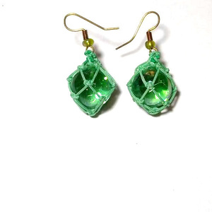 Σκουλαρίκια *BLADLEN* με τέχνη μακραμε, γυαλινες σφαιρες. - μακραμέ, μικρά, ατσάλι, κρεμαστά, φθηνά