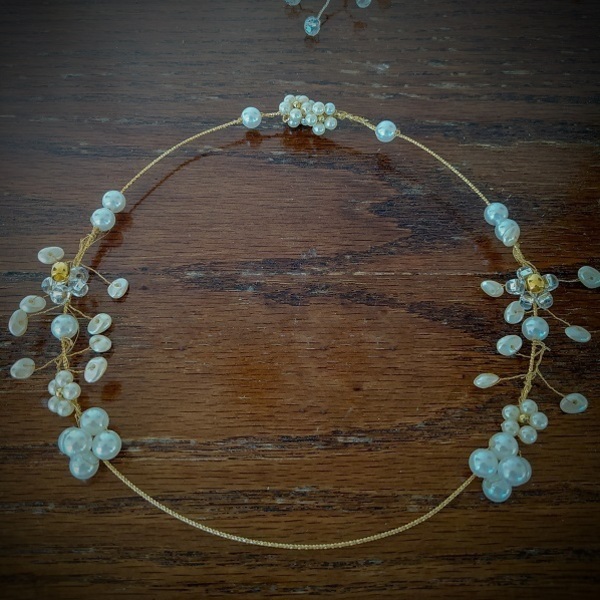 Νυφικό στεφανάκι για μαλλιά - μαλλί, μέταλλο, headbands - 2