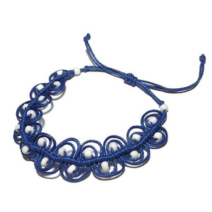 Βραχιολι *ΖΙΓΖΑΚ * Σε τεχνη μακραμε με χαντρες. - μακραμέ, κορδόνια, χεριού, αυξομειούμενα, φθηνά - 4