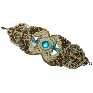 Βραχιολι *JULIET* με τεχνη μακραμε, χαντρες, γυαλινη πετρα. - μακραμέ, κορδόνια, χάντρες, σταθερά, χεριού - 4