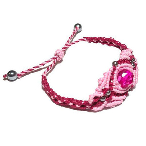 Βραχιολι *JULIAΝ* με τεχνη μακραμε . - μακραμέ, κορδόνια, χάντρες, χεριού, αυξομειούμενα - 3