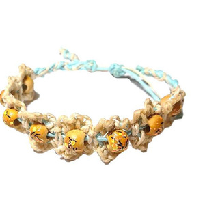 Βραχιόλι *CAMOMILE GLADE* με τέχνη μακραμε. - ξύλο, μακραμέ, κορδόνια, χεριού, αυξομειούμενα - 4