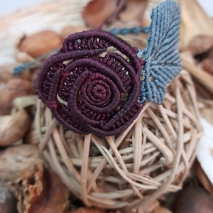 Μακραμέ βραχιόλι ρόδο - μακραμέ, κορδόνια, boho, χεριού, αυξομειούμενα - 2
