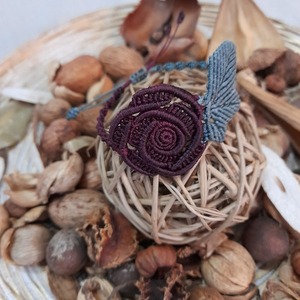 Μακραμέ βραχιόλι ρόδο - μακραμέ, κορδόνια, boho, χεριού, αυξομειούμενα - 3