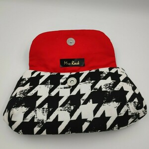 PIED DE POULE CLUTCH - ύφασμα, clutch, χειρός, βραδινές, μικρές - 3
