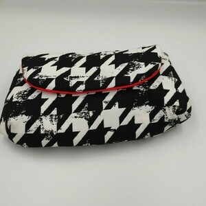 PIED DE POULE CLUTCH - ύφασμα, clutch, χειρός, βραδινές, μικρές