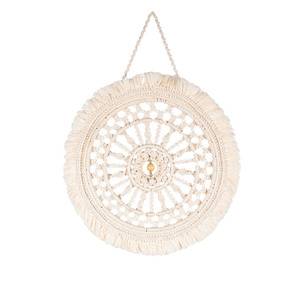 Macrame Boho Wall Design - Ήλιος - διάμετρος μακραμέ 48*48 εκ - μακραμέ, διακόσμηση βεράντας
