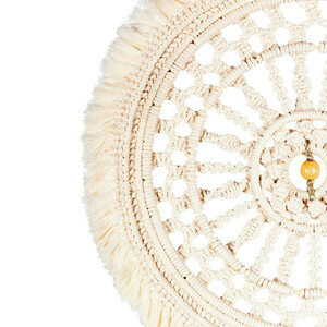 Macrame Boho Wall Design - Ήλιος - διάμετρος μακραμέ 48*48 εκ - μακραμέ, διακόσμηση βεράντας - 2