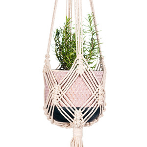 Macrame Boho Design - Κρεμαστή θήκη για γλάστρα με έντονο σχέδιο - μακραμέ, διακοσμητικά, διακόσμηση βεράντας