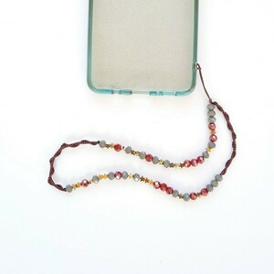 Macrame αξεσουάρ κινητού phone strap με πετράδια και αστεράκια - αστέρι, μακραμέ, χάντρες, λουράκια - 2