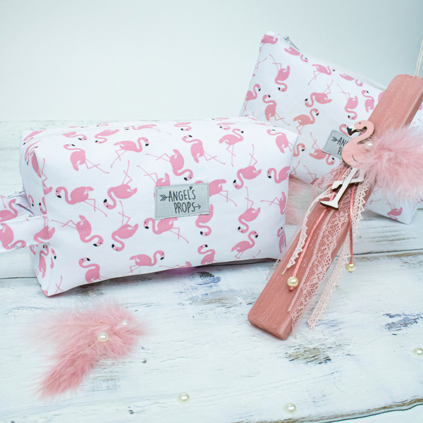 Σετ λαμπάδα 26εκ. με νεσεσέρ box, "Flamingo Collection" - κορίτσι, λαμπάδες, σετ, για ενήλικες, για εφήβους - 2