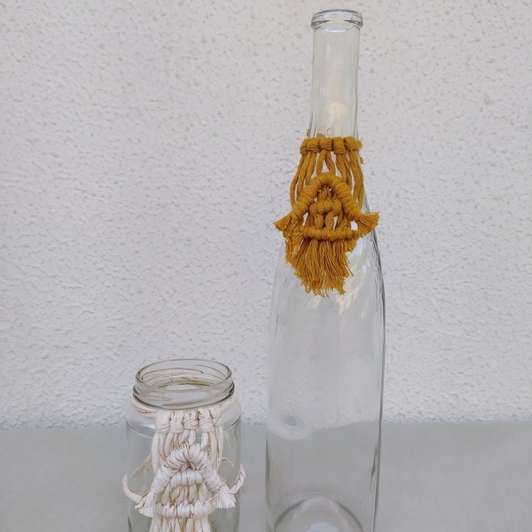 Πασχαλινή Λαμπάδα μακραμέ με μονόγραμμα - λαμπάδες, μακραμέ, για ενήλικες - 2