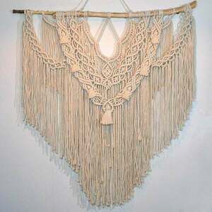 Macrame διακοσμητικο τοίχου πλάτος 1,15 σε φυσικό χρώμα