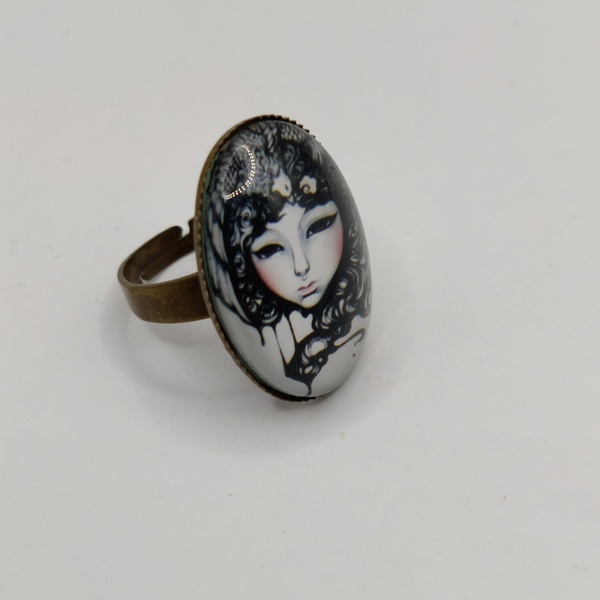 Δαχτυλίδι Asian girl - ορείχαλκος, αυξομειούμενα, φθηνά - 2