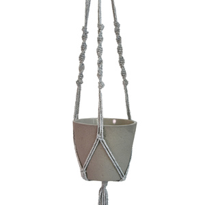 Macrame Κρεμαστή Βάση για Κασπώ 75cm - μακραμέ, διακοσμητικά, διακόσμηση βεράντας - 2