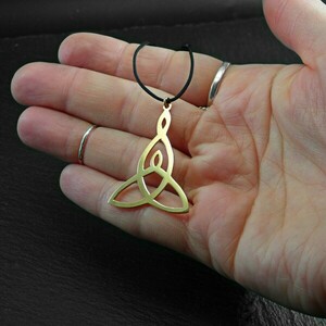 " Celtic Symbol of Mother " Χειροποίητο μενταγιόν από ορείχαλκο επιχρυσωμένο 18Κ με το Κέλτικο σύμβολο της μητέρας! - charms, επιχρυσωμένα, ορείχαλκος, μακριά, boho, κοσμήματα - 4