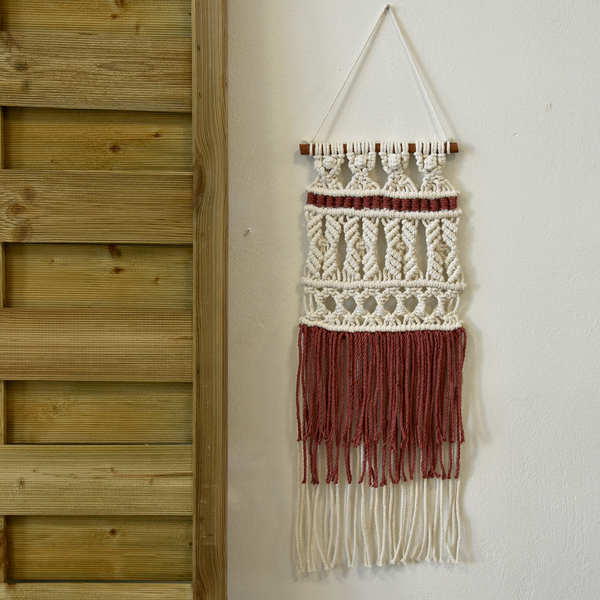 Κρεμαστό Boho Macrame Δίχρωμο 73cm - μακραμέ, κρεμαστά - 2