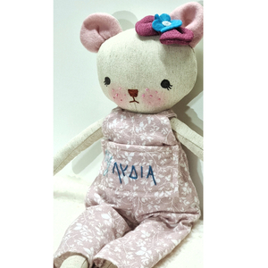 Κούκλα memory pal με όνομα, 50 εκατοστά,αρκουδάκι κοριτσάκι - λούτρινα, personalised, βρεφικά, κούκλες, αναμνηστικά δώρα - 2