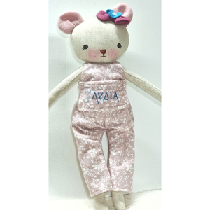 Κούκλα memory pal με όνομα, 50 εκατοστά,αρκουδάκι κοριτσάκι - λούτρινα, personalised, βρεφικά, κούκλες, αναμνηστικά δώρα - 3