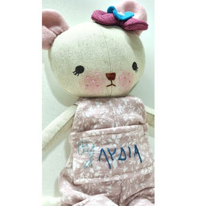 Κούκλα memory pal με όνομα, 50 εκατοστά,αρκουδάκι κοριτσάκι - λούτρινα, personalised, βρεφικά, κούκλες, αναμνηστικά δώρα - 4