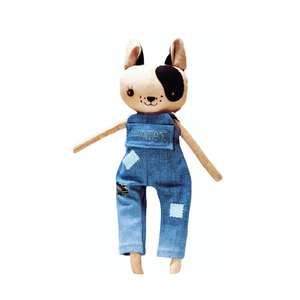 Κούκλα memory pal με όνομα, 50 εκατοστά, σκυλάκι Boston terrier, αγοράκι - λούτρινα, personalised, βρεφικά, δώρο για βάφτιση, κούκλες